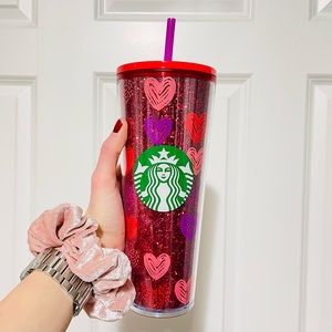 💟NEW♥️ Starbucks Valentines Day 2022 Glitter Hearts Tumbler